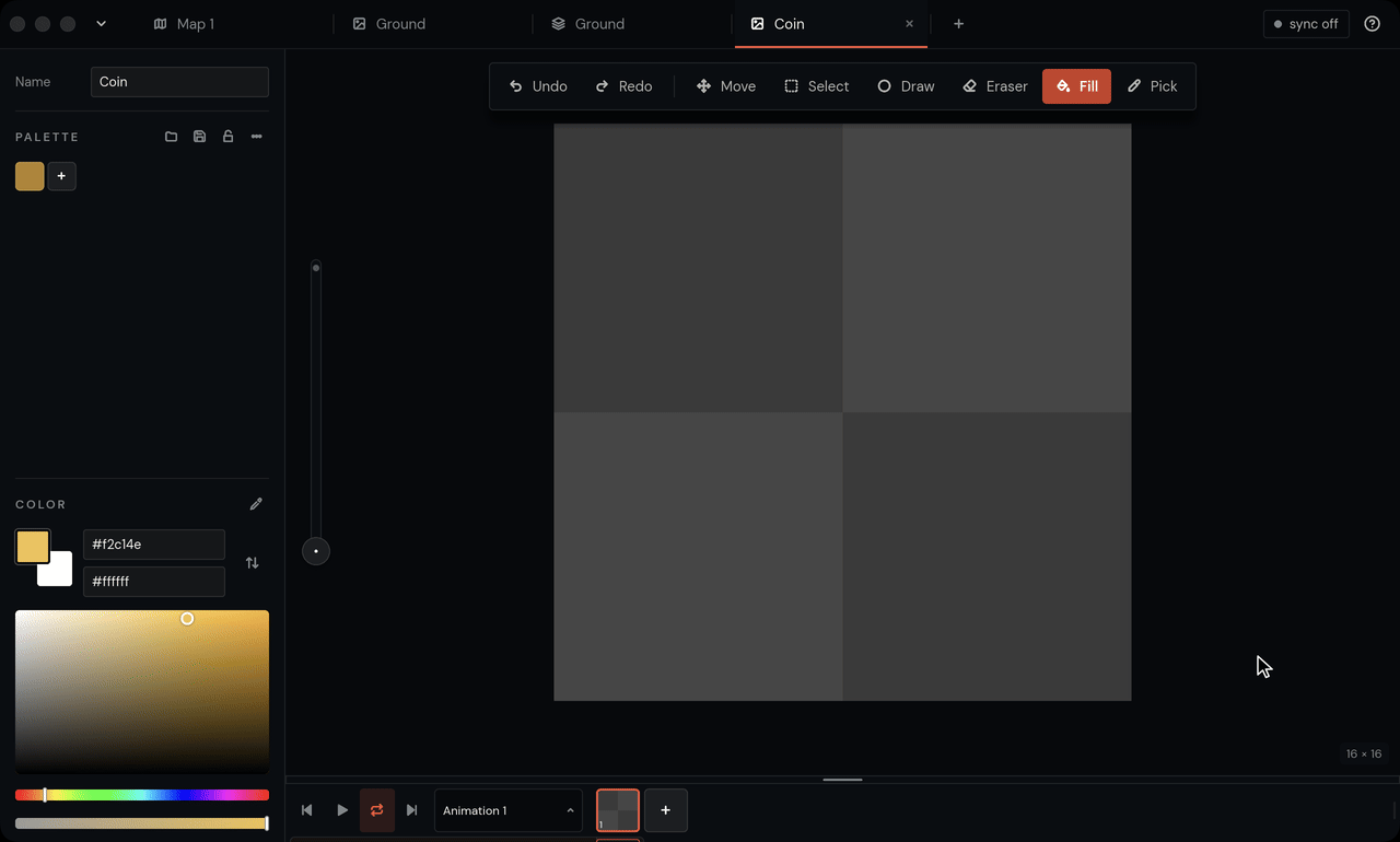 Drawing a ring with Draw ▸ Ellipse, then filling it with Fill and Contiguous on