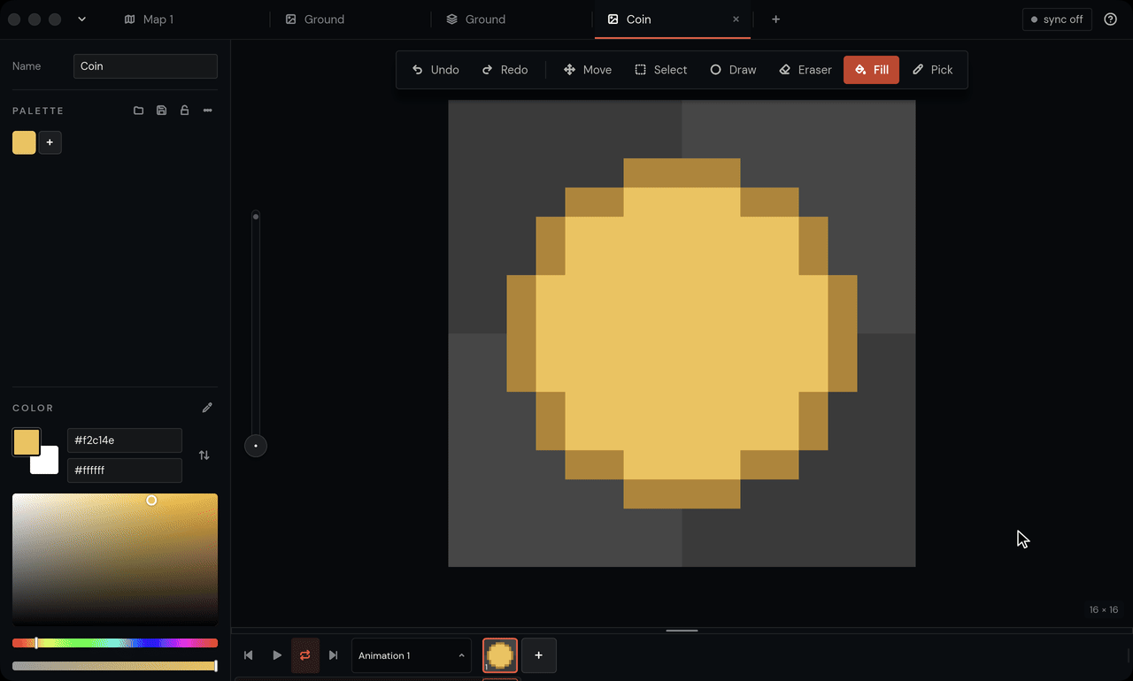 Making a new entity, naming it Coin and giving it the Coin texture as its sprite