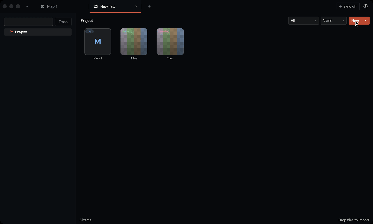 Choosing New Texture, naming it Ground and clicking Create